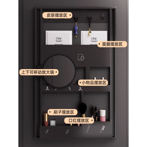 Luxury Modern LED Mirror Cabinet Anti-Fog Water Resistant Wall-Mounted Acrylic Metal Illuminated Bathroom Medicine Storage for