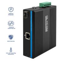 Conversor de mídia Ethernet Industrial Gigabit Din Rail Entrada de potência dupla não gerenciada