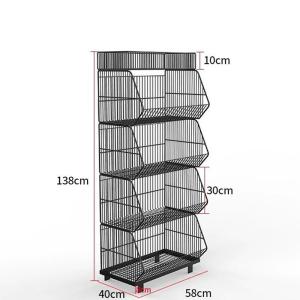 High Toughness Steel Wire Shelving 1380mm 5 Tier Metal Shelf For Storage