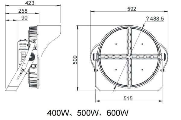 400w 500w garden spike light outdoor industrial warehouse gymnasium high bay led stadium light