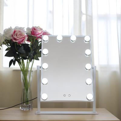 3mm Silvery Led MakeUp Mirror Tabletops With UL Plug , Led Dressing Table Mirror
