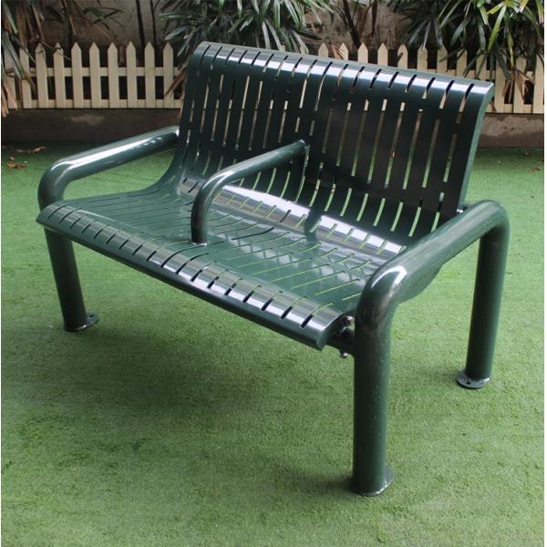 Металлические скамейки для парковки на открытом воздухе с подложкой на спину