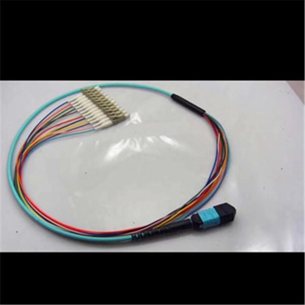 40G OM3 Fiber Optic cable MPO/MTP to 4 duplex LC unitboot connector
