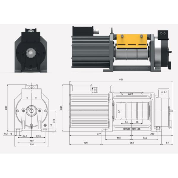подъемная машина трения ленты наклонного транспортера 630kg беззубчатая для компонента подъема лифта
