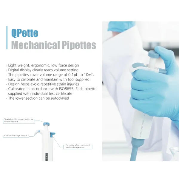 Manual Accurate Pipette Rubber / Plastic Laboratory Pipettes High Precision