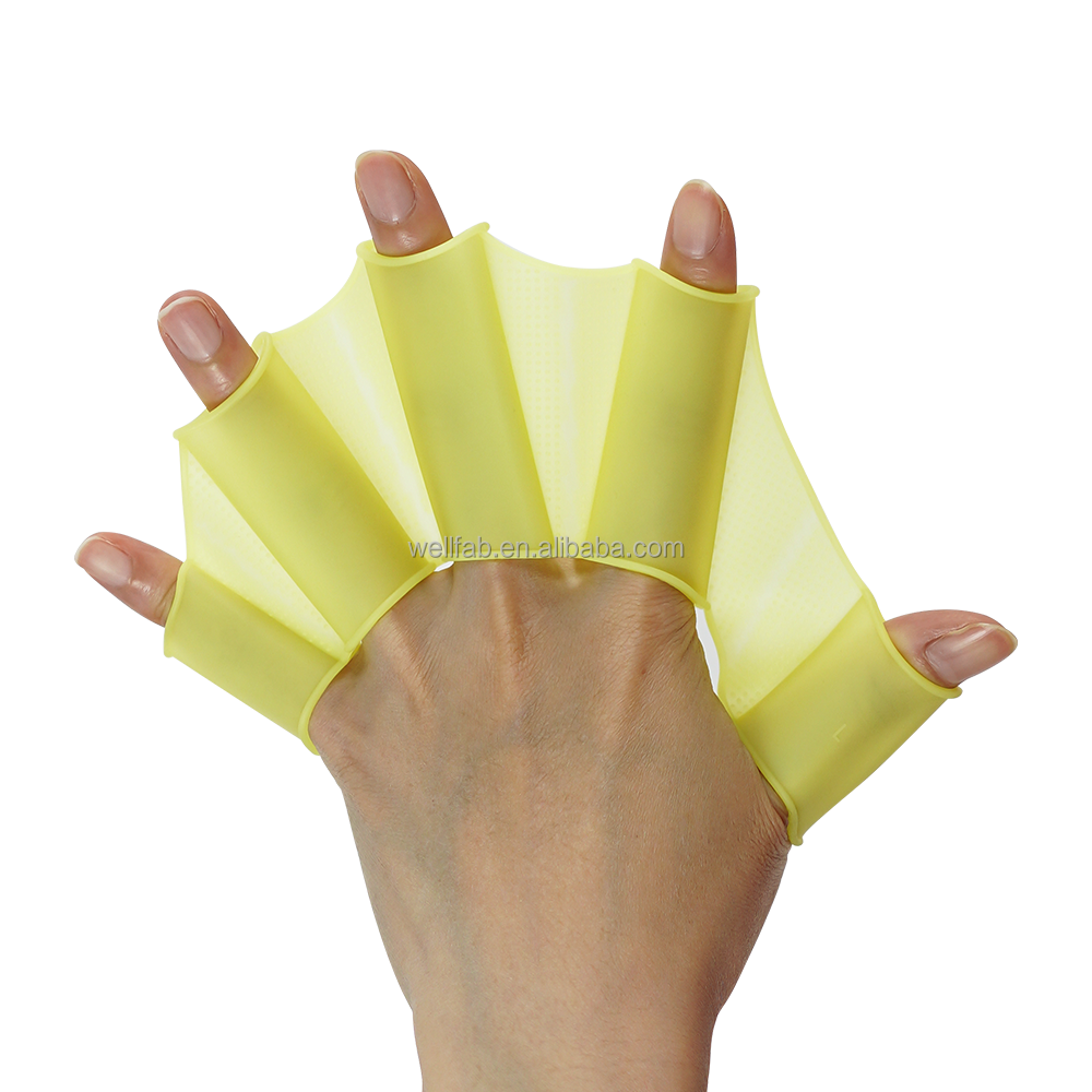 Silicone Finger Fin Swimming Hand Paddles Durable Swim Training Gloves For Adult