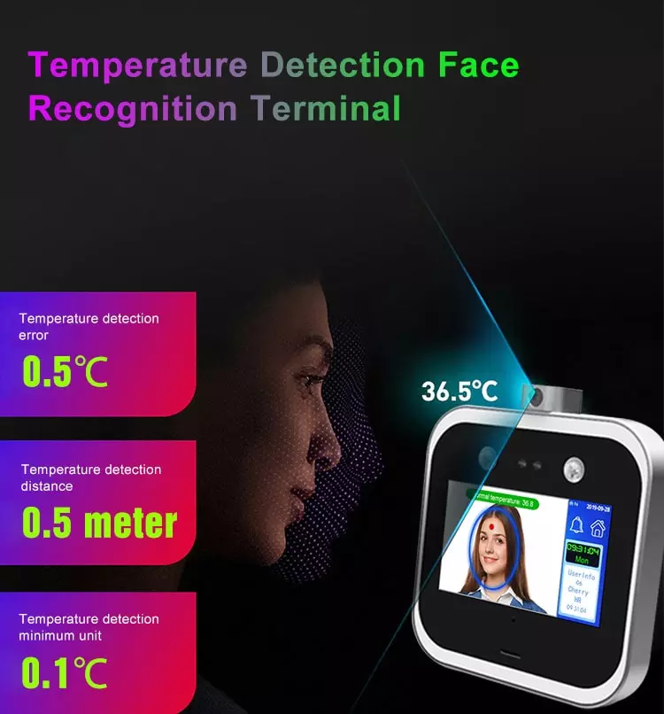 Машина посещаемости управления доступом IP54 20W SUS304 с функцией температуры