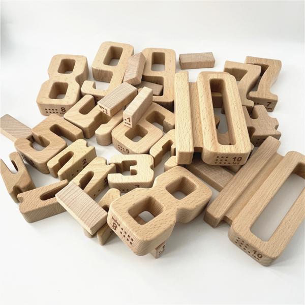 Number Building Blocks Wooden Math Digital Toys Baby Balance Block Jenga Toy Montessori Educational Natural Wood Toys fo