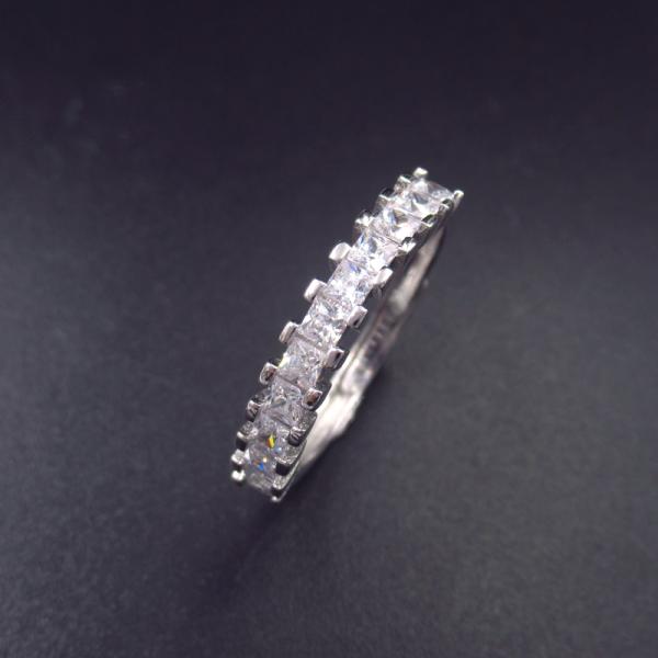 Белое золото покрыло серебряные кубические кольца Зирконя/обручальные кольца циркона для женщин