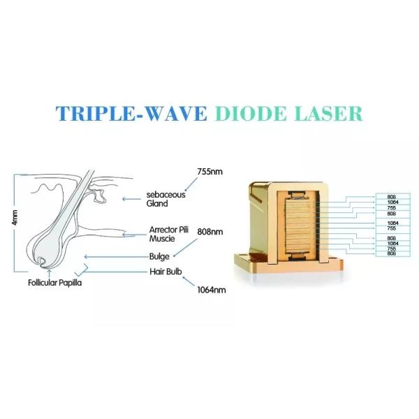 Medical CE approved 1200w Tripple wavelength 808 755 1064 diode laser professional hair removal