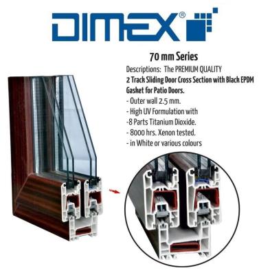 DIMEX L70 que desliza a janela de UPVC perfila sistemas da porta para a construção