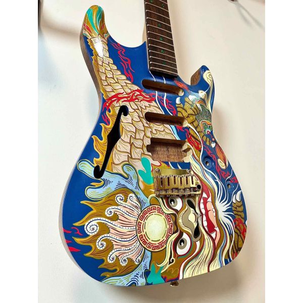 Custom Handpainted Electric Guitar Accept Guitar and Bass with OEM