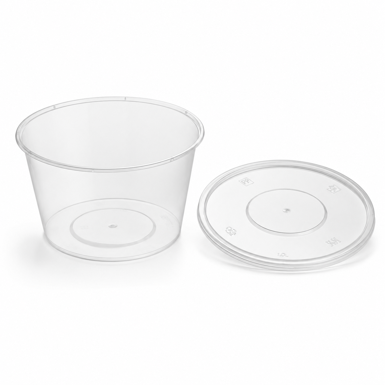 Full Meals Wide Mouth Round PP Takeaway Soup Bowls Disposable 1000ml with Lids