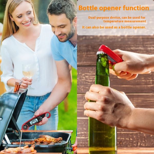 Hot Sale Stainless Steel Electronic Thermostat for Kitchen ODM Folding Probe for Precise Control Baking Barbecue Food