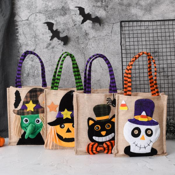 In-stock New Halloween Gift Non-woven Tote Bag Candy Pumpkin Bag Decoration Prop Gift Bag