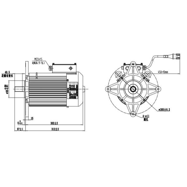 Excellent starting performance 8kW PMSM for Electric forklift walking motor