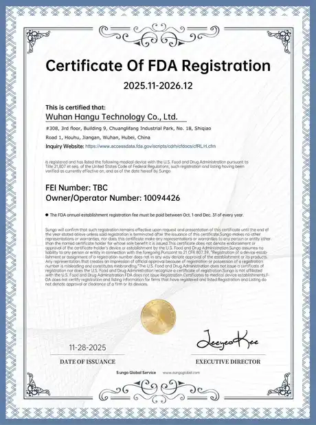 Wuhan Hangu Technology Co., Ltd. Certifications