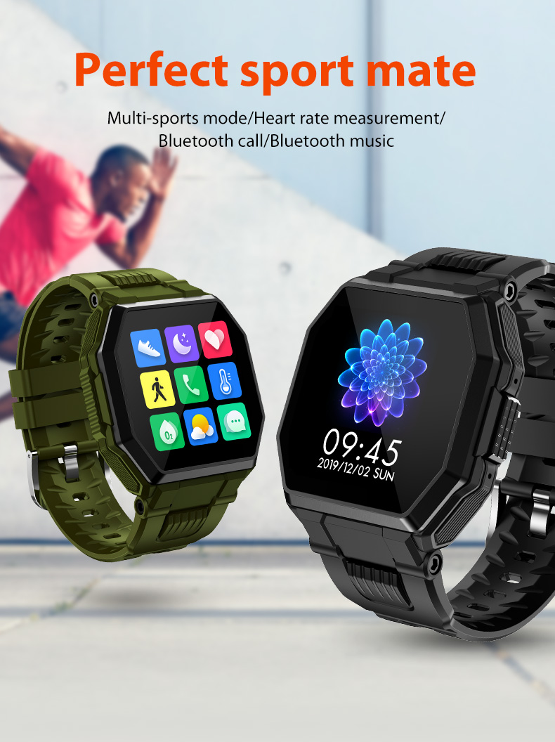 1,54 звонок Bluetooth тарифа сердца Smartwatch отслежывателя фитнеса дисплея цвета 330mAh дюйма