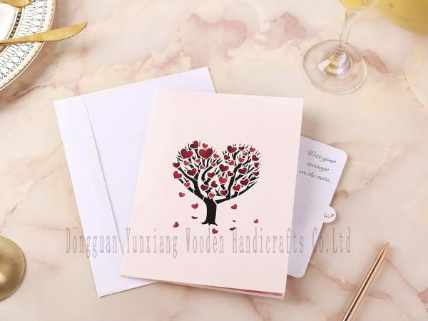 Handmade Heart Card Pop Up 3D Heart Flower Card Romantic Love Letter Greeting Anniversary Wedding Valentine Birthday Gift Card