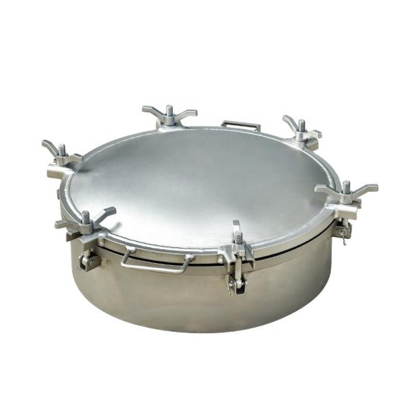 Check Material DN500 Stainless Steel Quick-open Manhole Cover for Tank Truck Fluoro Rubber Seal Material