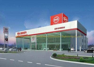 Custom Durable Large Span Steel Structures For Lt Steel 4S Shop Car