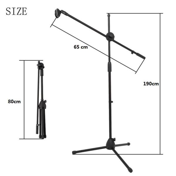 Not Shake Thick Metal FCC 360 Degree Tripod Mic Stand
