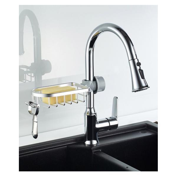 Single Layer Aluminum Shower Storage Basket Soap Basket for Kitchen Bathroom