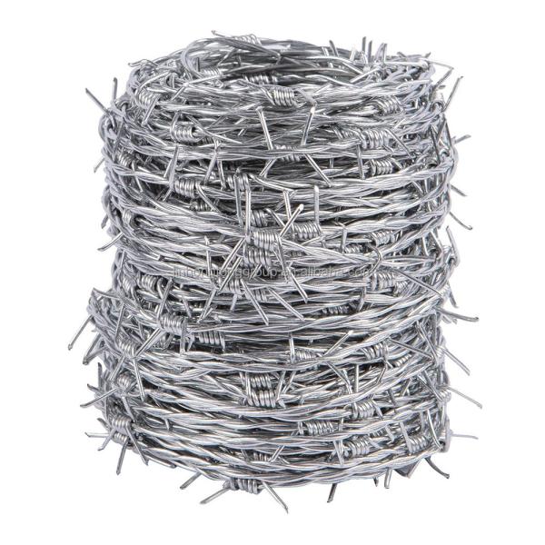Galvanized Barb Wire Coil with Barb Distance 75mm-150mm Powder Coated Barbed Wire