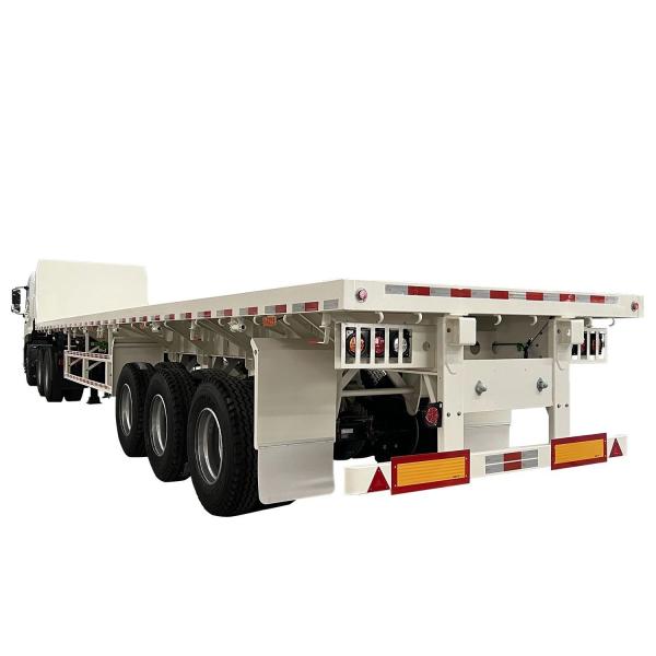 CIMC steel iron lowest price iron 315/80r22.5 50t 13 M 3 Axis Heavy duty versatile Flatbed Truck Semi Trailer