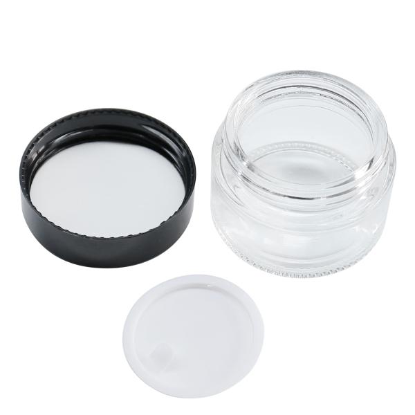 10g,20g,30g,50g,transparent Glass Eye and Face Cream Jars With Black Lids Cosmetic Containers