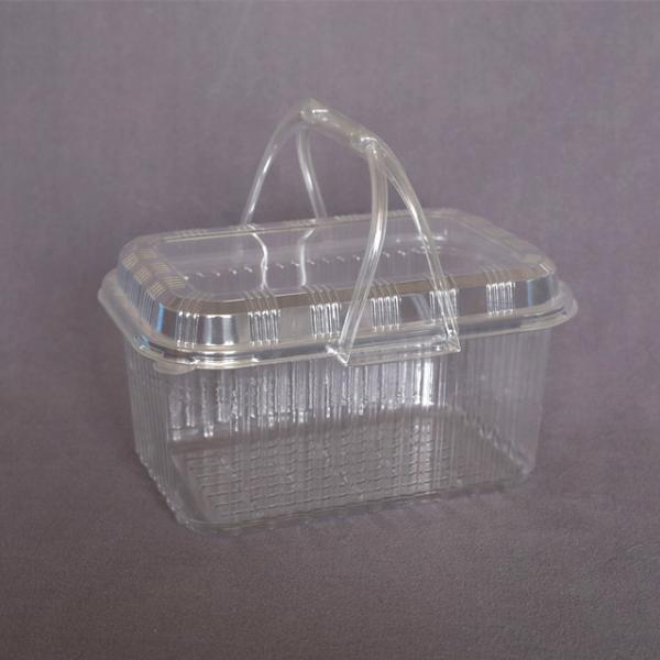 Clear PET Disposable Plastic Box Vegetables 253mm Fruit Packaging Plastic Box