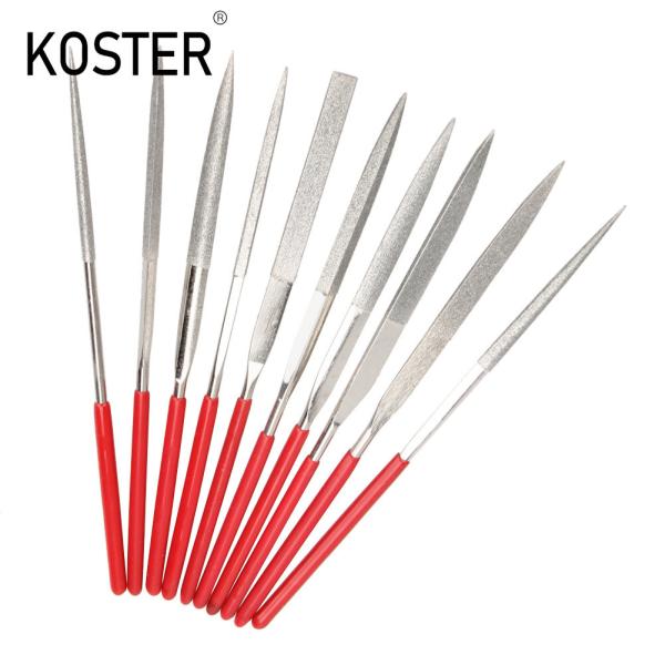 Сверление древесины 10PCS набор с бриллиантовым покрытием иглы плоские файлы для шлифовки твердых материалов