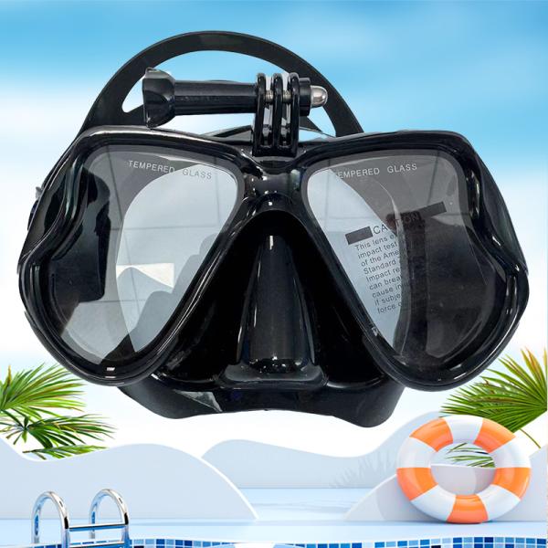 Conjunto completo de snorkel seco y máscara con anteojos de buceo anti niebla y montaje de cámara para la exploración submarina definitiva