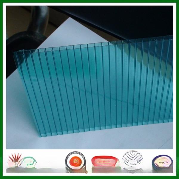 2.1m*6/5.8m Size Makrolon Hollow Core Polycarbonate Sheet 10mm Thickness