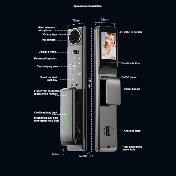Coffee Gold Tuya Lock 3D Face ID S923MAX Biometric Smart Lock