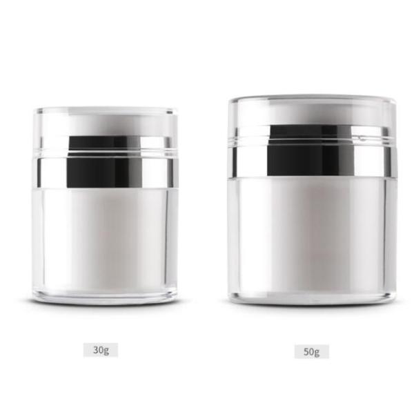 Round Shape Airless Jar Acrylic Pump Lotion Bottle for Skin Care Packaging 15g 30g 50g