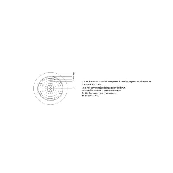 BS 6343 PVC SWA Armored Electrical Cable For Indoor And Outdoor Industrial Commercial And Infrastructure