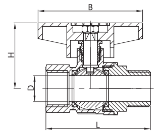 ISO228 Brass Ball Valve PN25 Male X Female Ball Valve T Handle