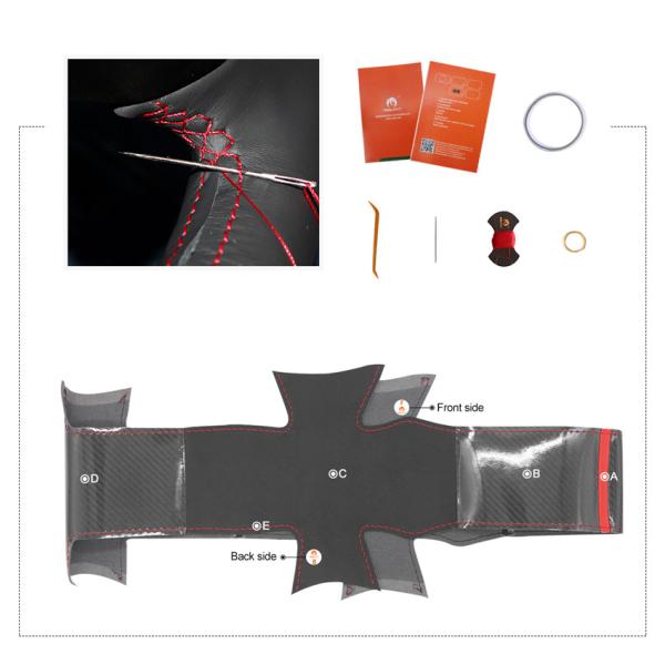MEWANT New For Mitsubishi Lancer Evolution EVO VI V IV 4 Automobile Leather Diy Steering Wheel Cover Carbon Fiber Hand Sewing