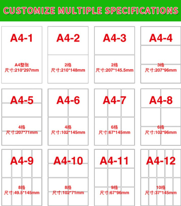 стикер бумажное A4 Printable винила 100pcs водоустойчивый лоснистый для струйного принтера