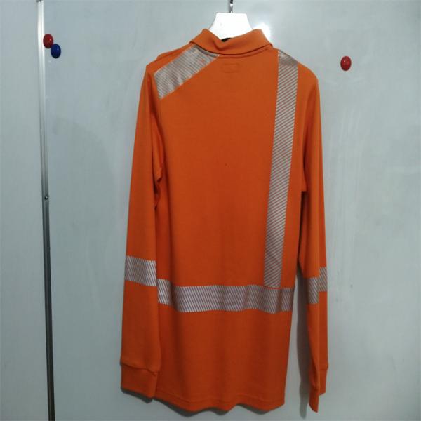 EN20471 Long Sleeve Orange Hi Vis Workwear Polo Hi Vis Workwear With Reflective Tape