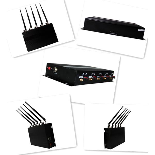 6W Black Remote Control Jammer , GSM / CDMA / 3G Power Adjustable Blocker