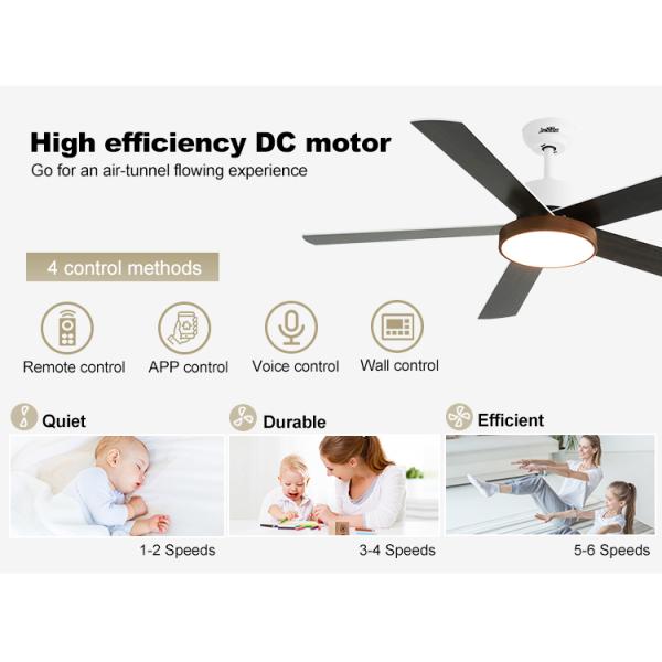 OEM LED Ventilador de teto 54 polegadas 6 velocidades controle remoto Dimmable luz 3 opções de cores