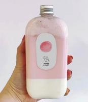 A bebida plástica do chá do leite do produto comestível engarrafa o projeto decorativo livre de 500ml Bpa