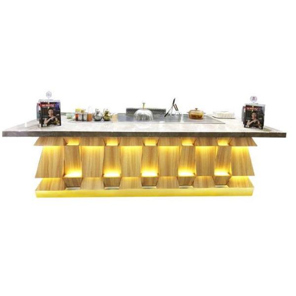 Rectangle Multifunctional Teppanyaki Grill Table Electromagnetic Heating 15KW