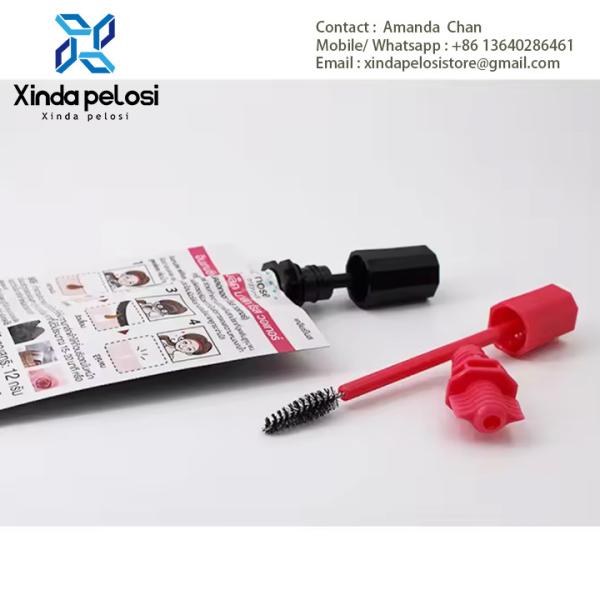 Customized Lipgloss Mascara Glow Lip Gloss Liquid Stand Packing Bag Plastic Spout Pouch For Cosmetic