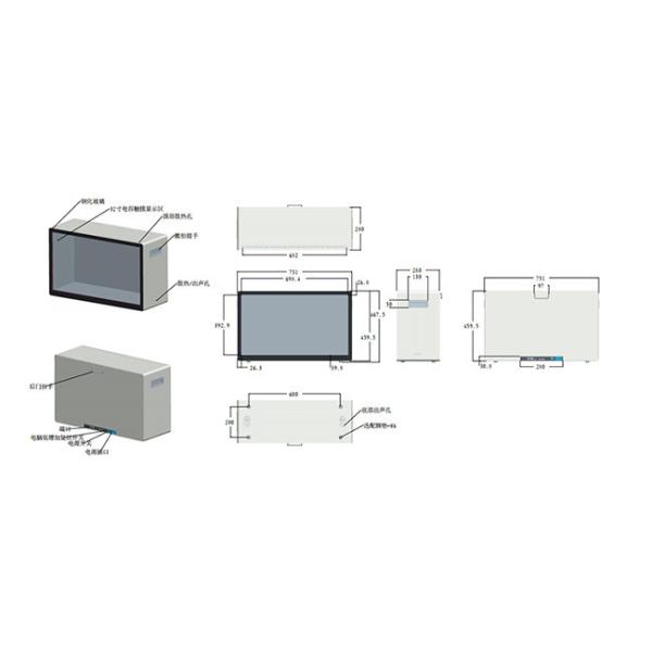 27 inch Interactive Transparent Box 4G LTE Capacitive Touchscreen transparent lcd display manufacturer