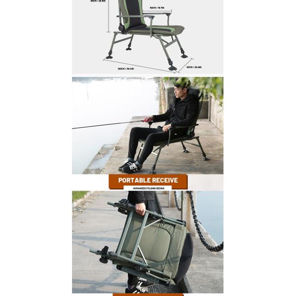 53x100x68cm Outdoor Foldable Fishing Chair 8kg Collapsable Fishing Chair