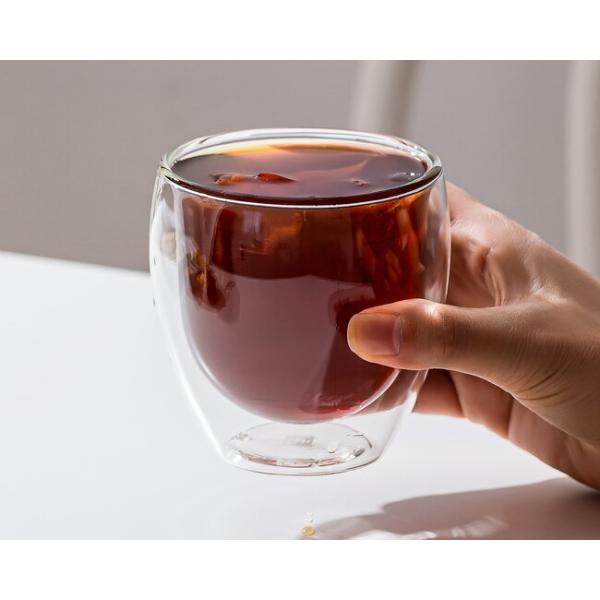 9 Ounce Double Wall Drinking Glass Borosilicate Insulated Coffee Cup Mouth Blown