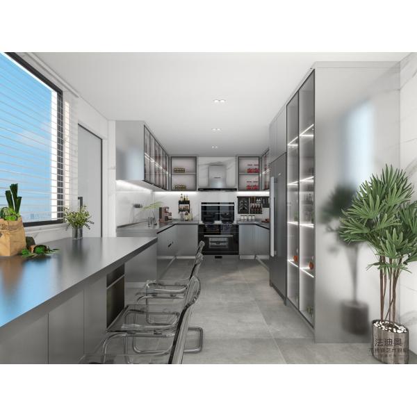 Effortless Cooking With Fadior Modern Elegance U-Shaped Original Stainless Steel Kitchen Cabient